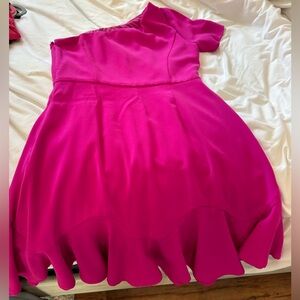 Fuscia TCEC one shoulder dress